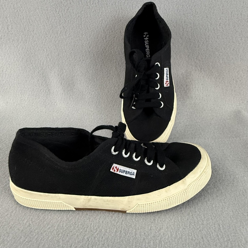 Superga‎ 2750 Cotu Sneakers Womens 7.5 Black Canvas Low Top Classic Lace Up